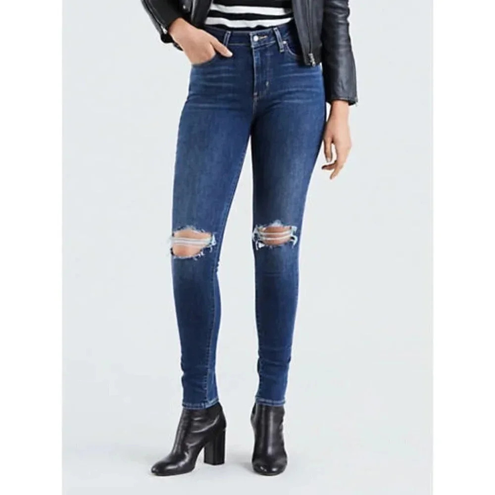 Levi's Premium 721 High Rise Skinny Ripped Jeans